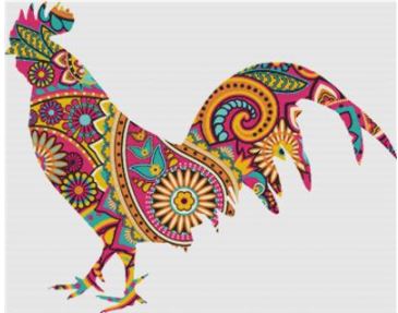 click here to view larger image of Pink Paisley Rooster (chart)