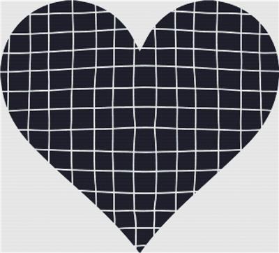 Black and White Checkered Heart