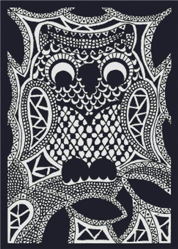 click here to view larger image of Owl Zentangle (chart)