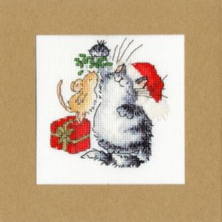 click here to view larger image of Under the Mistletoe - Christmas Cards (Margaret Sherry) (counted cross stitch kit)