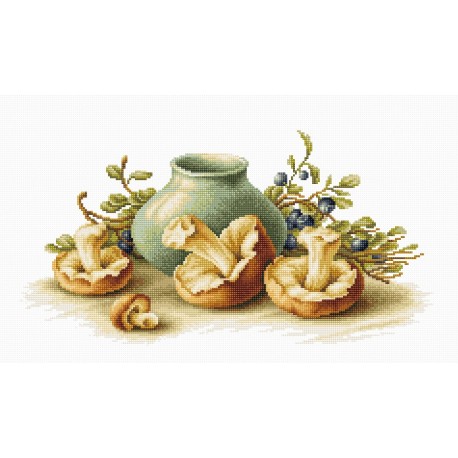 click here to view larger image of Still Life with Mushrooms (counted cross stitch kit)
