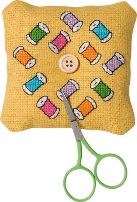 click here to view larger image of Spools Needlepillow (counted cross stitch kit)