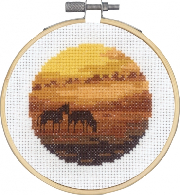 click here to view larger image of Horses in Fall (counted cross stitch kit)