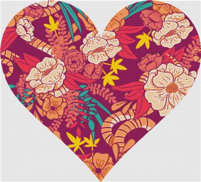 click here to view larger image of Floral Jungle Heart (chart)