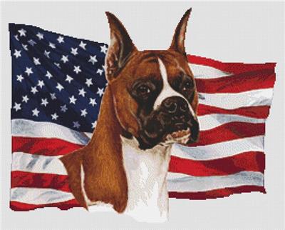 Patriotic Boxer Cropped Ears