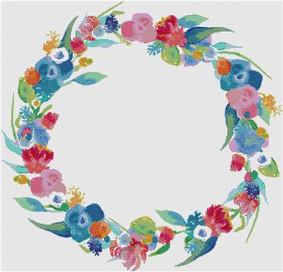 click here to view larger image of Dreamy Watercolour Wreath (chart)