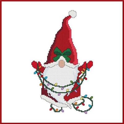 click here to view larger image of Santa Gnome w/Christmas Lights (chart)