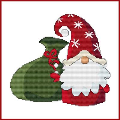 click here to view larger image of Santa Gnome w/Gift Sack (chart)