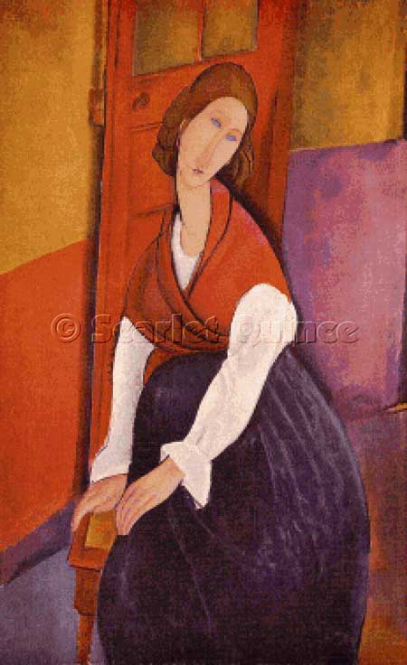 Jeanne Hebuterne in a Red Shawl - Amadeo Modigliani