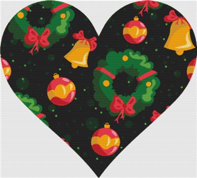 click here to view larger image of Christmas Wreath Heart (chart)