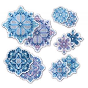click here to view larger image of Snowflake Ornaments (counted cross stitch kit)