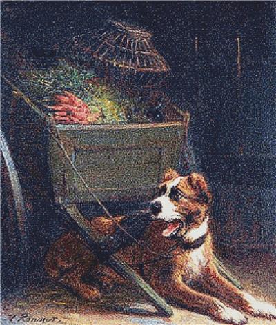 Dog Cart with Vegetables, A
