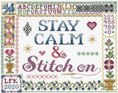 click here to view larger image of Stay Calm and Stitch On - Sandra Cozzolino (counted cross stitch kit)