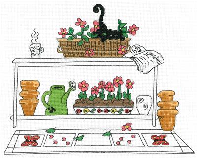 click here to view larger image of Garden Cat (counted cross stitch kit)