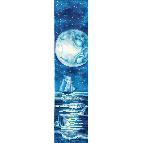 click here to view larger image of Bookmark - Blue Moon (counted cross stitch kit)