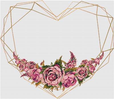 click here to view larger image of Floral Heart Frame (chart)