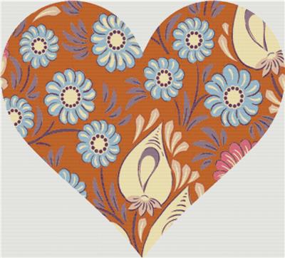 Brown Floral Heart