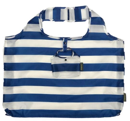 Reusable Pocket Shopper - Classic Blue Wide Stripes