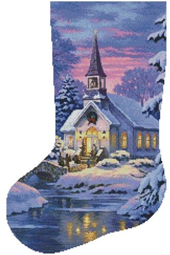 Country Church Stocking - Left