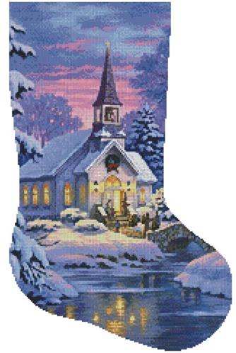 Country Church Stocking - Right
