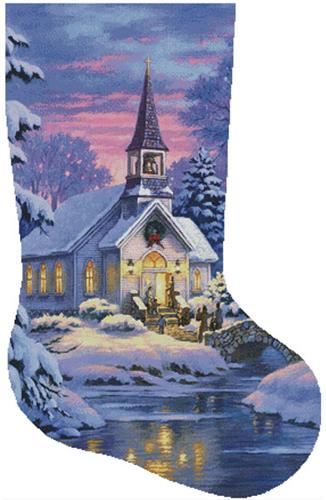Country Church Stocking Right - Large