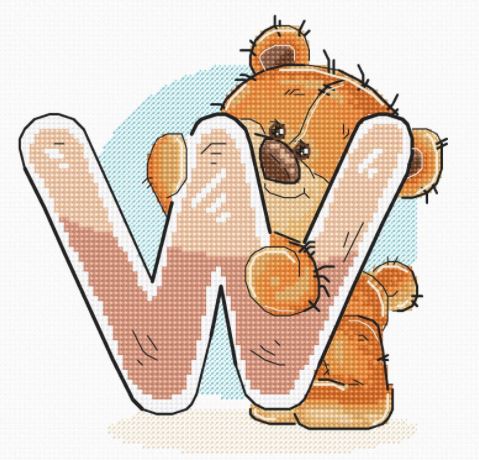 click here to view larger image of Letter W (counted cross stitch kit)
