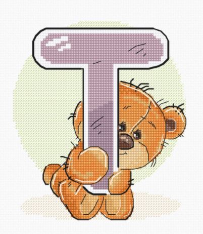 click here to view larger image of Letter T (counted cross stitch kit)