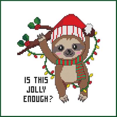 click here to view larger image of Is this Jolly Enough? Christmas Sloth (chart)