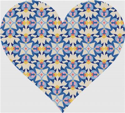 click here to view larger image of Floral Tile Heart (chart)