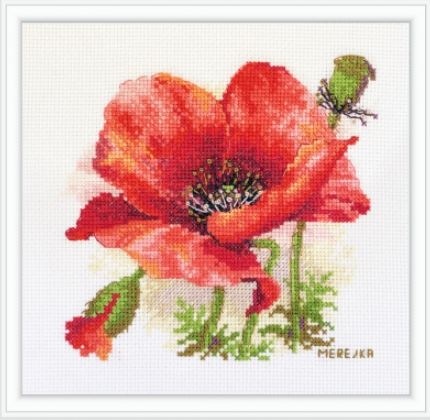 click here to view larger image of Red Poppy (counted cross stitch kit)