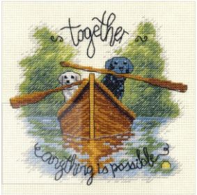 click here to view larger image of Together Dogs (counted cross stitch kit)