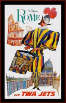 Fly TWA Rome - Vintage Poster
