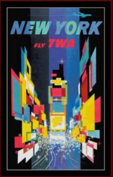 Fly TWA New York - Vintage Poster
