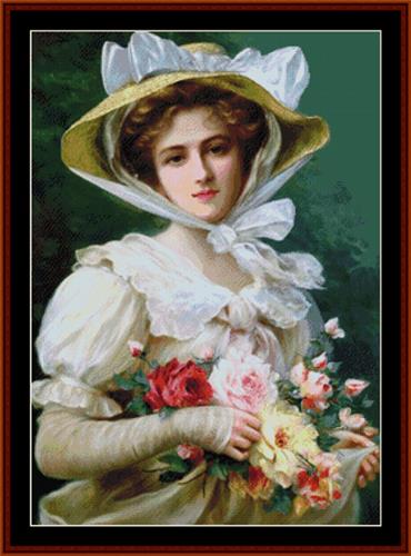 Woman with Bouquet - Emile Vernon