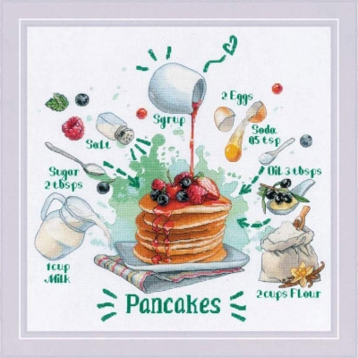 click here to view larger image of Recipe - Pancakes (counted cross stitch kit)