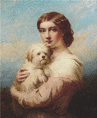 Young Lady and Her Dog