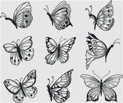 Set of Butterflies