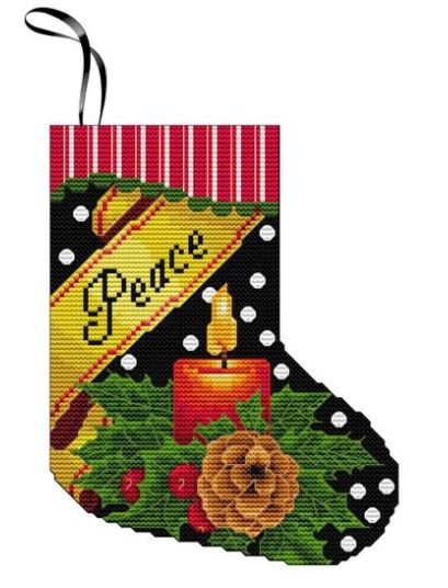 Mini Stocking Ornament - Peace