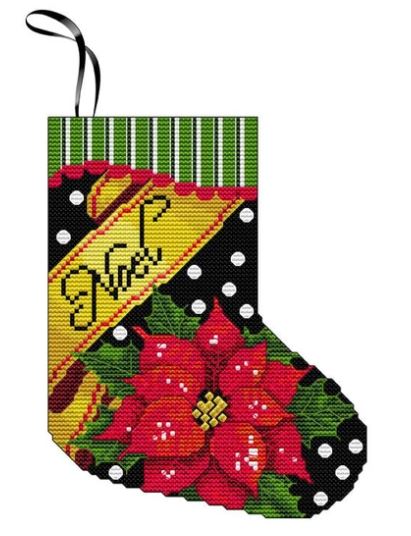 click here to view larger image of Mini Stocking Ornament - Noel (counted cross stitch kit)