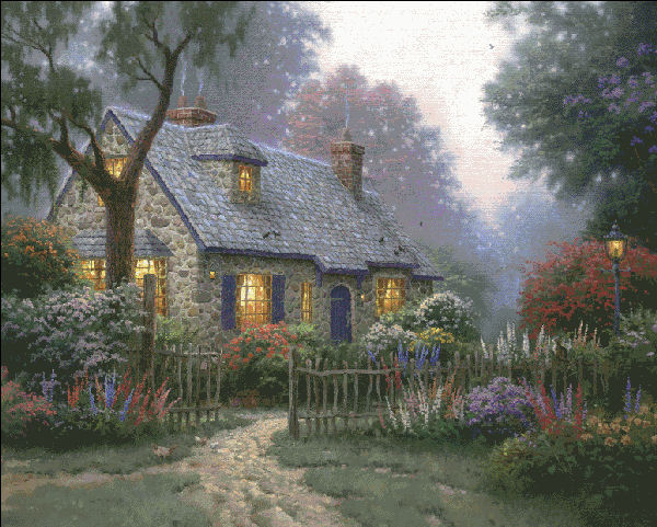 Foxglove Cottage - Thomas Kinkade