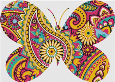 click here to view larger image of Pink Paisley Butterfly (chart)