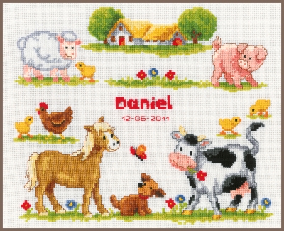 click here to view larger image of Farm Animals (counted cross stitch kit)