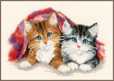 click here to view larger image of Purring Kittens (counted cross stitch kit)