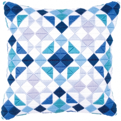 Triangle Blue/Grey Cushion
