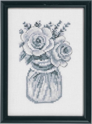 click here to view larger image of Roses in Jar (counted cross stitch kit)