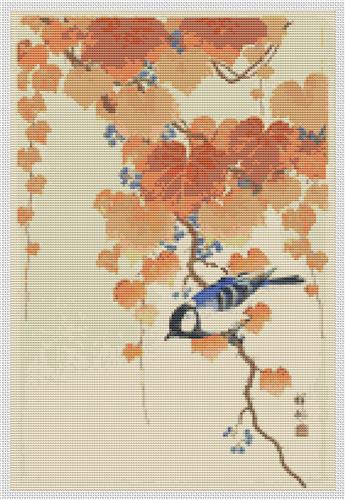 click here to view larger image of Great Tit on Paulownia Branch (Ohara Koson) (chart)