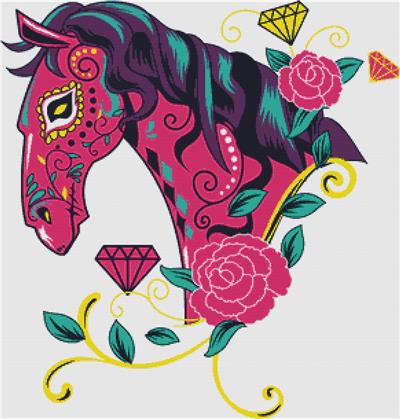 Pink Day of the Dead Horse