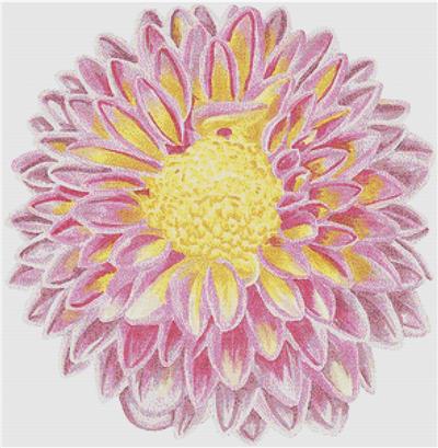 click here to view larger image of Watercolour Dahlia (chart)