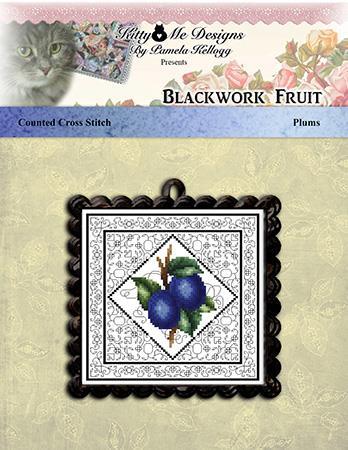 Blackwork Fruit Plums