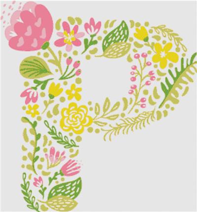 Floral Letter P